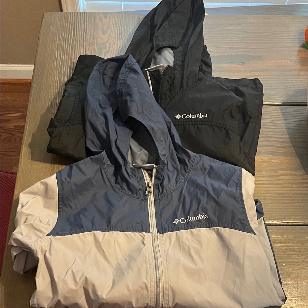 Columbia Kids' Blue and Gray Raincoats